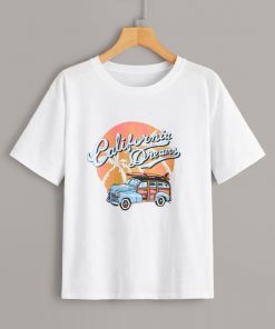 Car & Letter Print T shirt NL