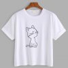 Cat Print Cuffed T shirt| NL