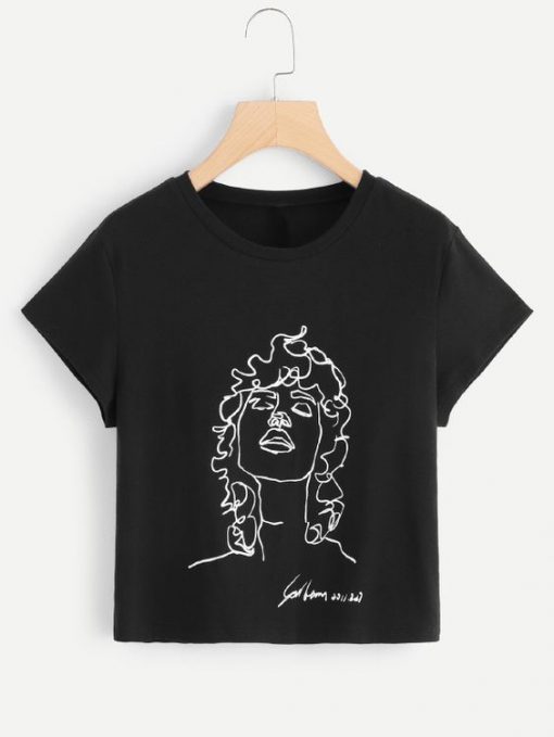 Figure Print Front T-shirt| NL