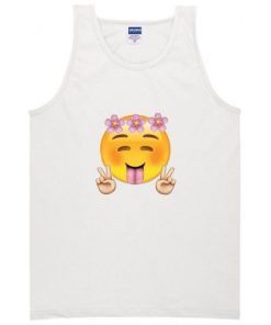 Floral Happy Face Crop Tank Top N