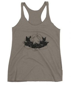 Girl Hugging Black Cats Tank Top N