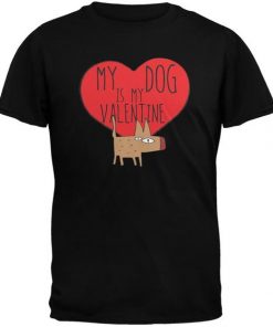 My Dog Is My Valentine Black Youth T-Shirt|NL
