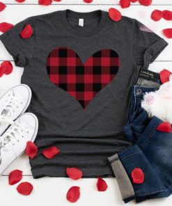 Red Buffalo Plaid Style Heart Valentine Shirt|NL