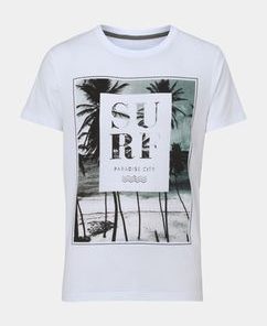 White Surf Print T-Shirt NL