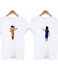 goku and vegeta dragon ball couple t shirt