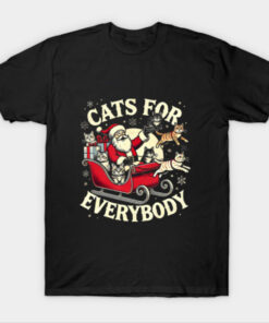 Christmas Cat Santa Cat Lover Christmas Cats For Everybody T-Shirt