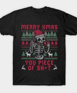 Christmas Skull Funny Ugly T-Shirt