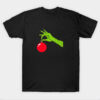 The Grinch Hand Holding Red Christmas Ornament Holiday T-Shirt